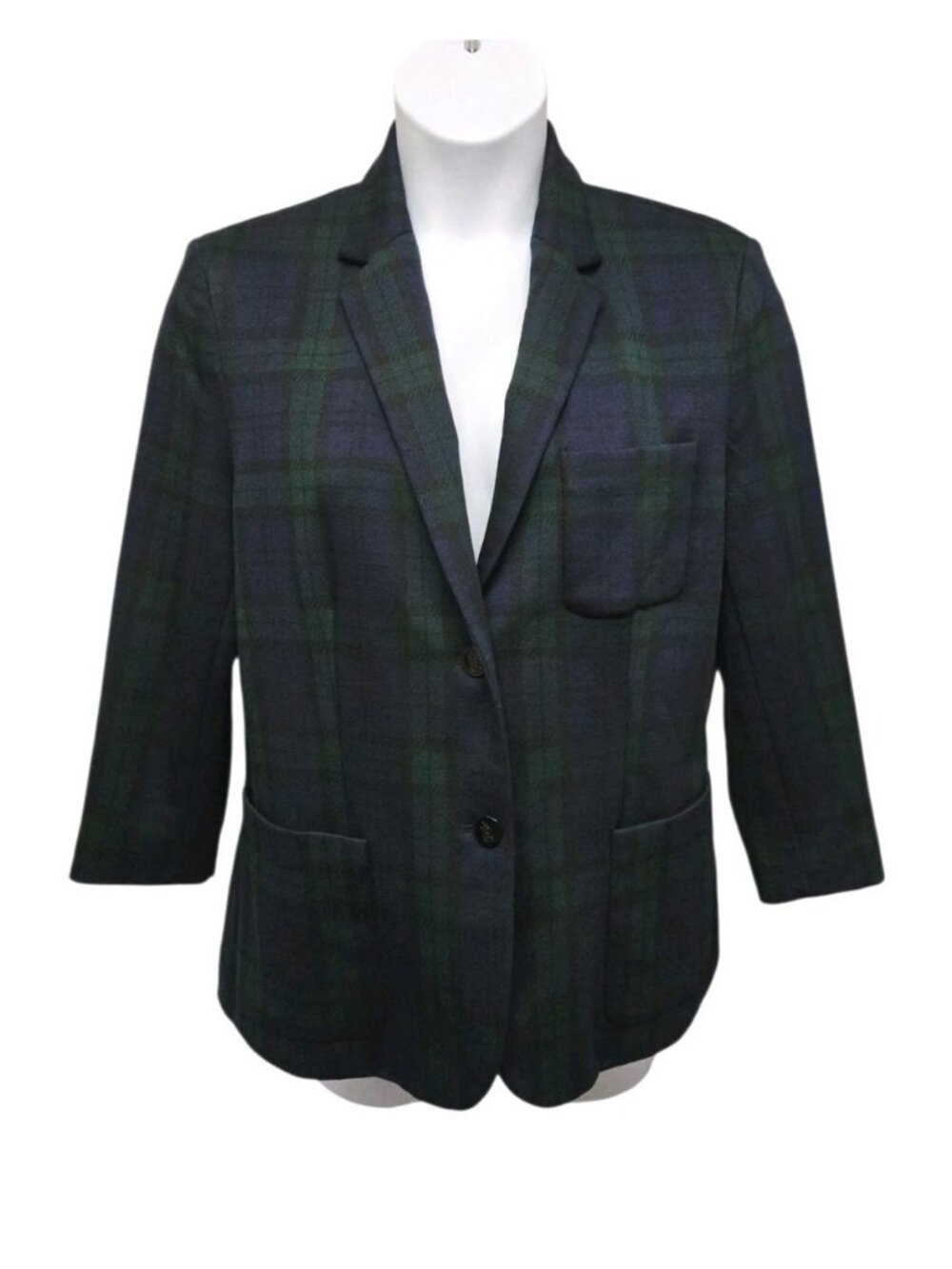 Lauren Ralph Lauren Blackwatch Plaid Two Button Blazer Size XL  Preppy Classic